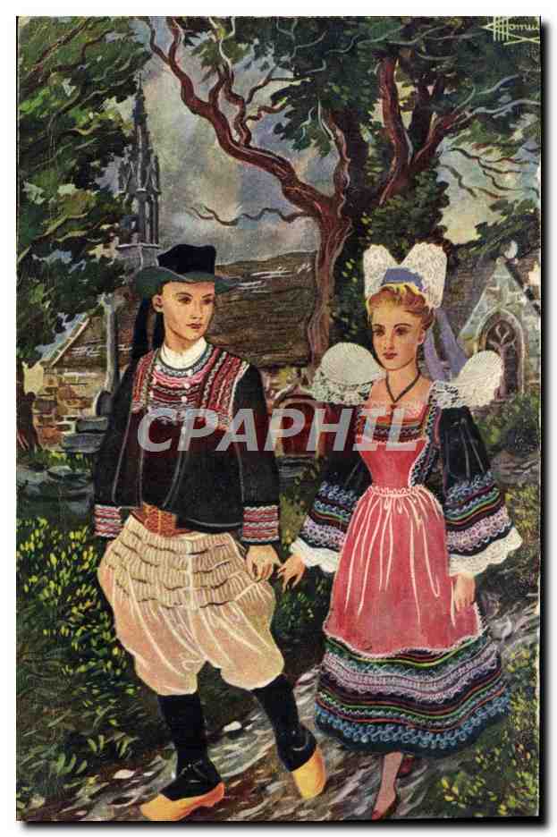CPA Folklore Bretagne Pont-Aven La chapelle de Tremalo