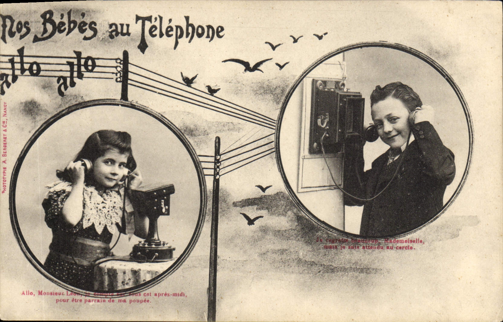 Nos Bébés au Téléphone — Phototype A. Berberet & Cie, Nancy
