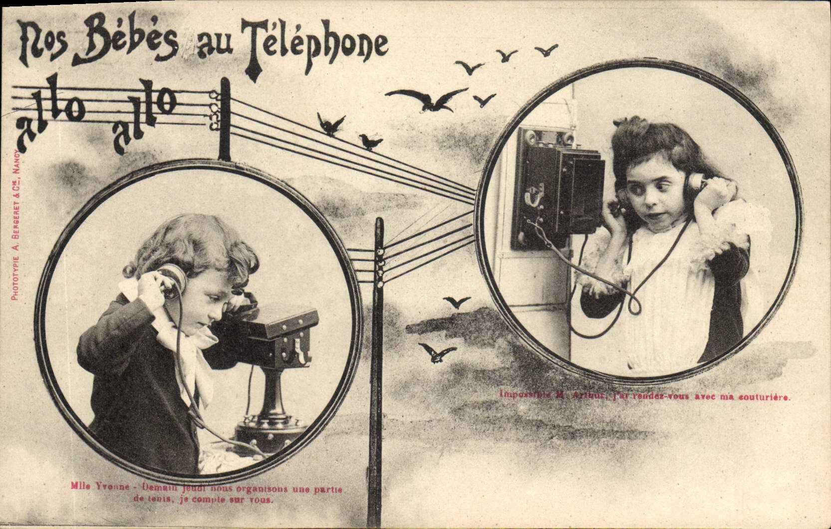 Nos Bébés au Téléphone — Phototypie A. Berenert & Cie, Nancy — n° de série non visible