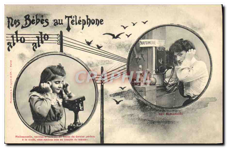 Onze Babes bij de Telefoon — Fotograaf A. P. Igard en Cie - Nancy