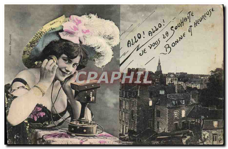 Femme au téléphone — Édition Bergeret — n° III