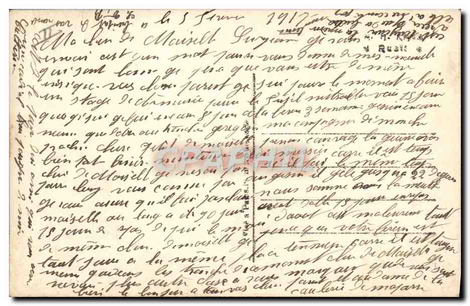 CPA Fantaisie Telephone Femme Militaria Soldat  — Rückseite