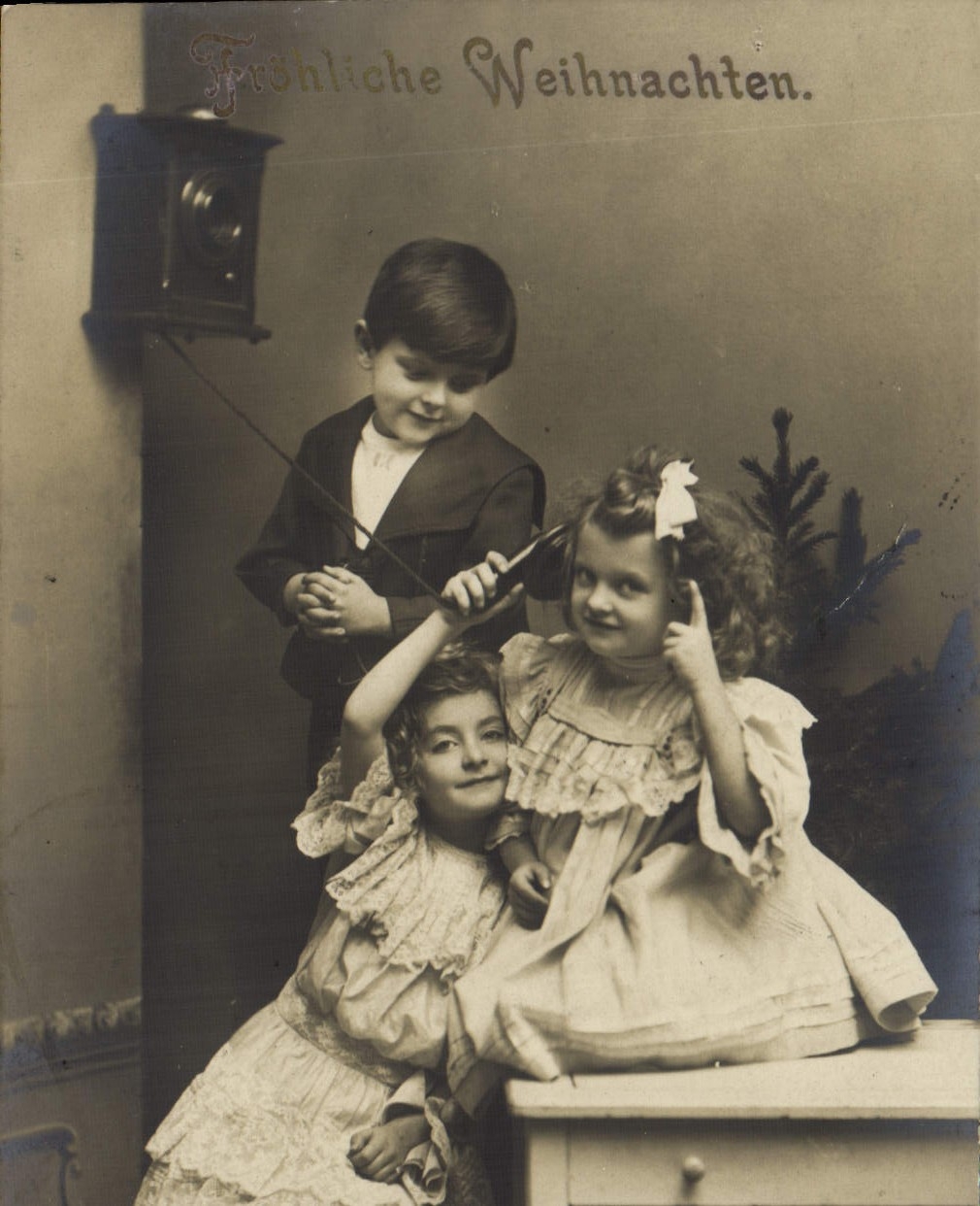 CPA Fantaisie Telephone Enfants