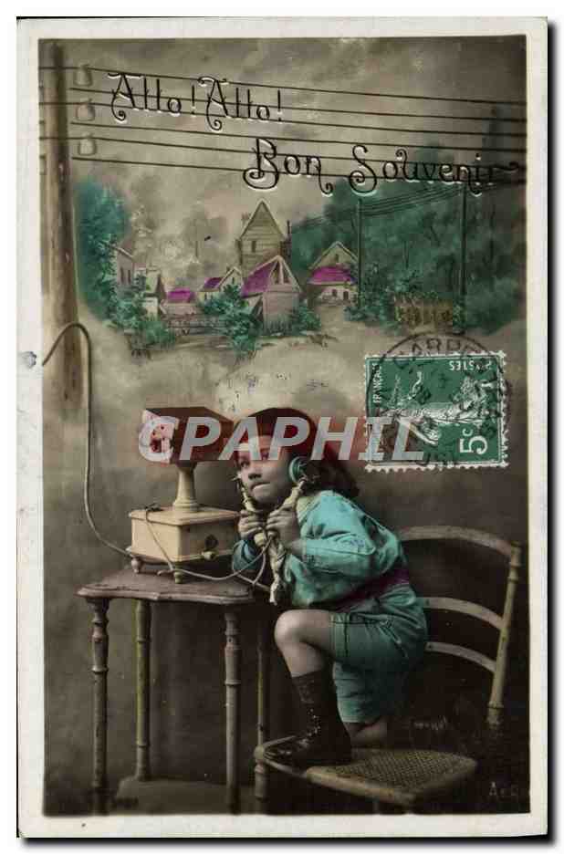 CPA Fantaisie Telephone Enfant