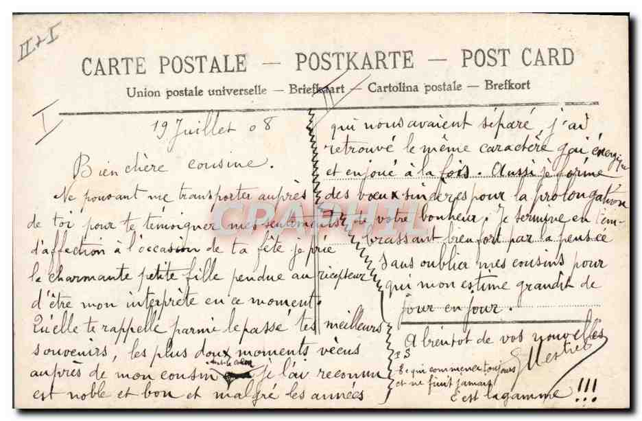 CPA Fantaisie Telephone Enfant — Rückseite