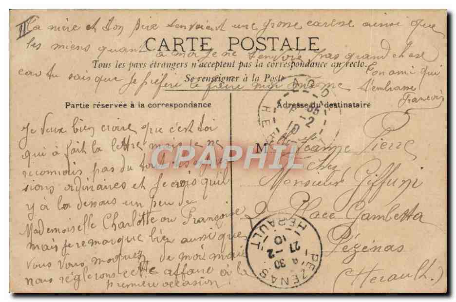 CPA Fantaisie Telephone Femme — Rückseite