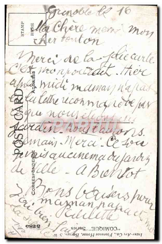 CPA Fantaisie Telephone Enfant Mots en croix Donald Mc Gill — Rückseite