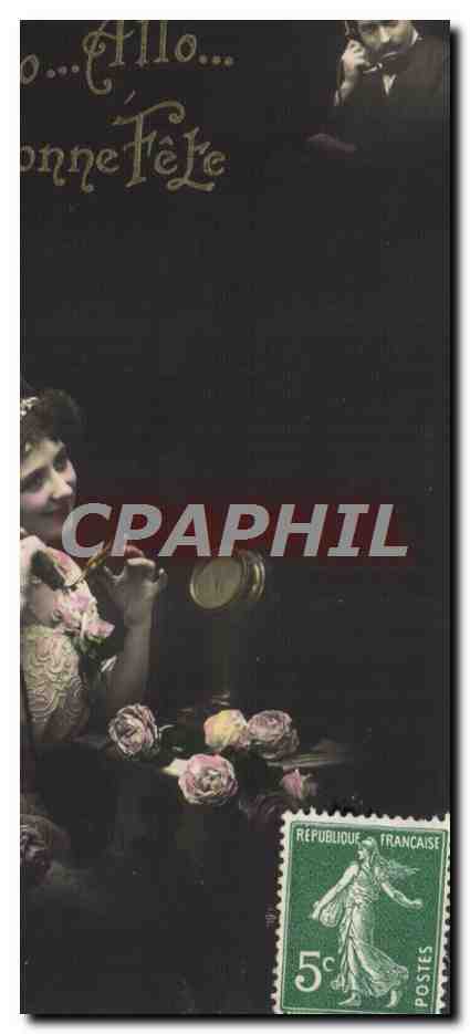 CPA Fantaisie Telephone Femme 