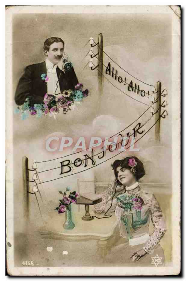 CPA Fantaisie Telephone Femme 