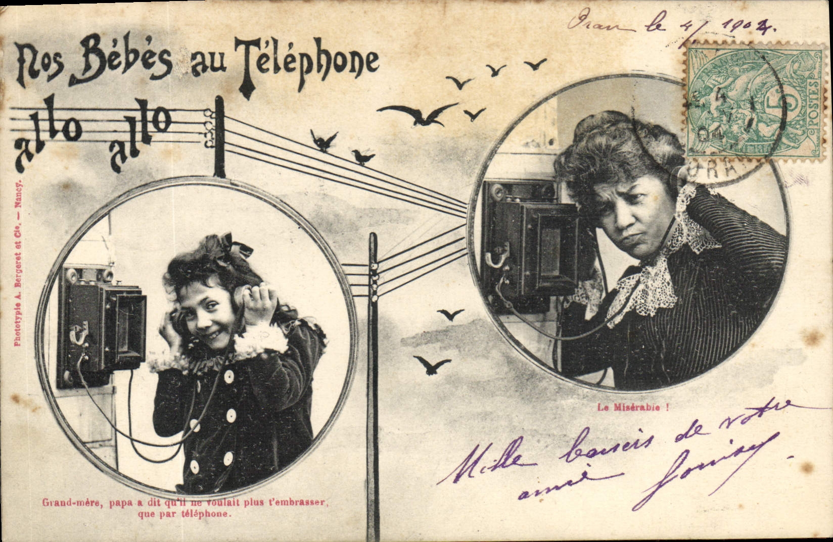 Nos Bébés au Téléphone — Phototype A. Bergeret et Cie, Nancy — N° 3