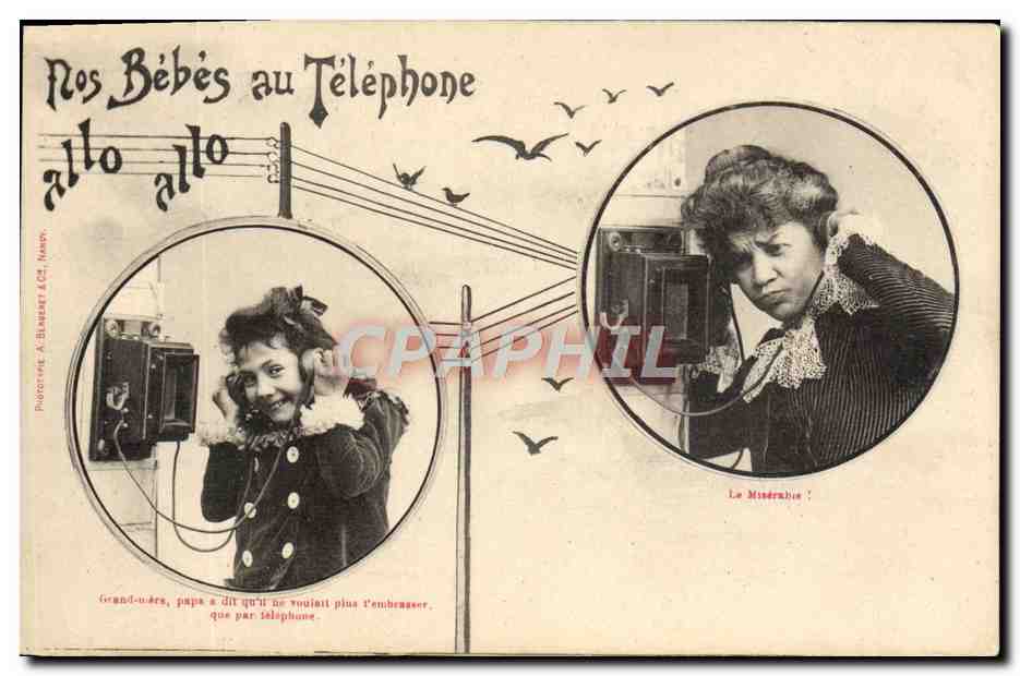 Nos Bébés au Téléphone — Photocarte A. Blaessart & Cie, Nancy