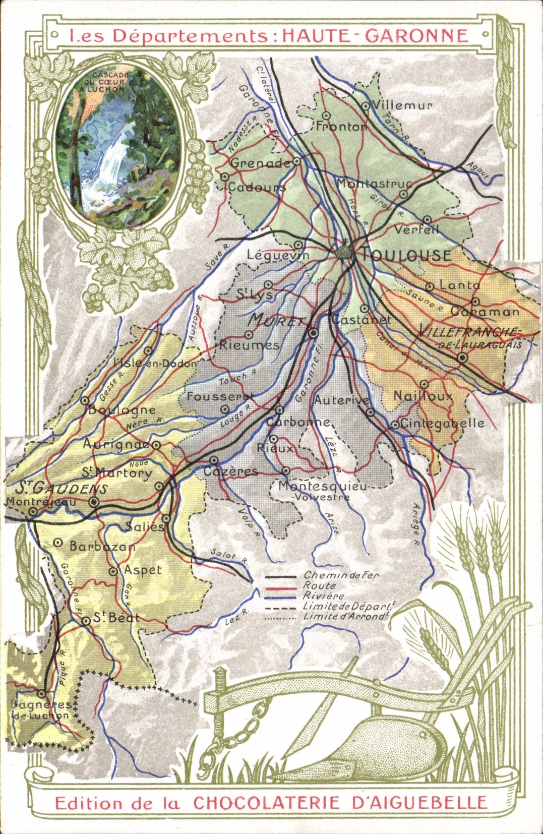 CPA Carte geographique Chocolaterie d'Aiguebelle Haute-Garonne 