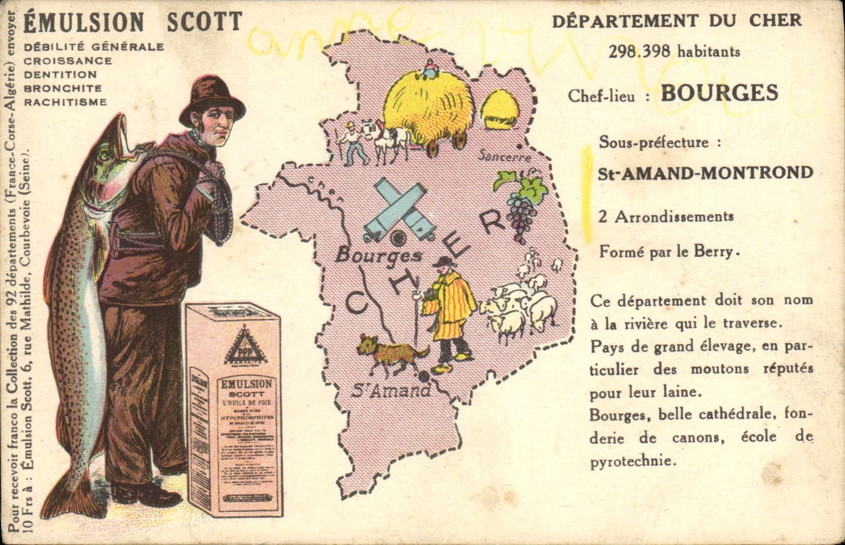 Département du Cher — Bourges — Éditeur Scott