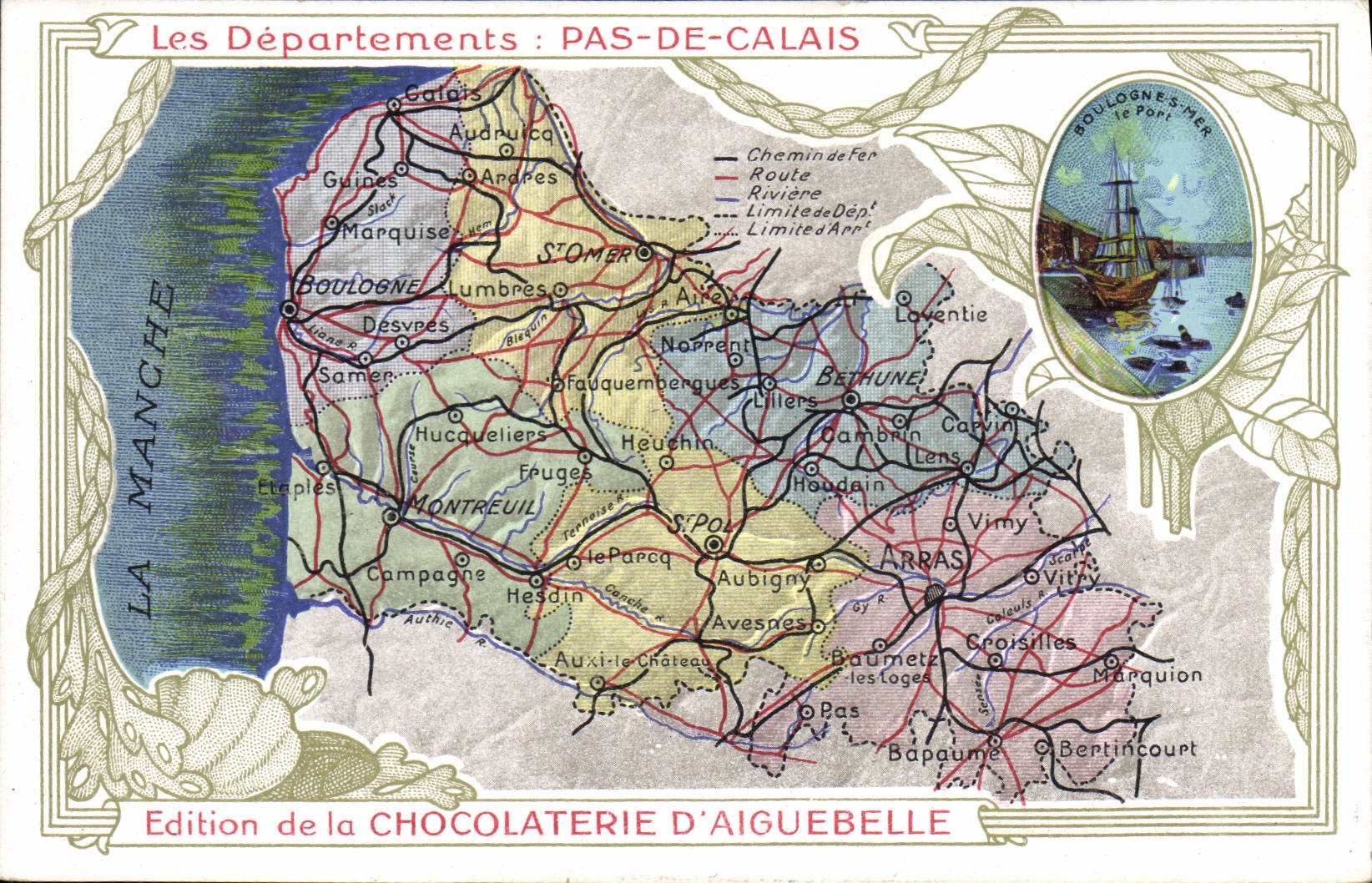 Les Départements : PAS-DE-CALAIS — Édition de la CHOCOLATERIE D'AIGUEBELLE