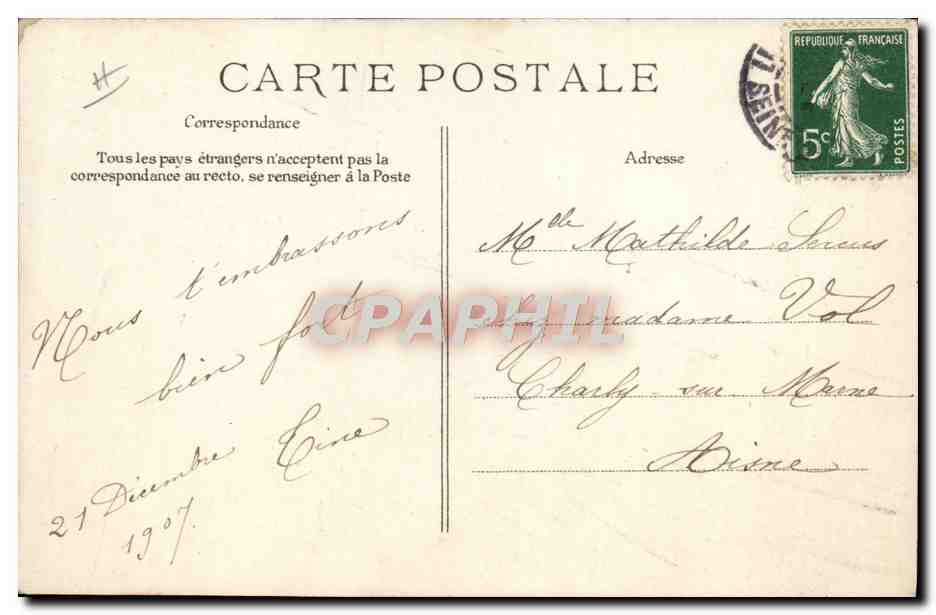 CPA Folklore Le temps c'est de l'argent  — Verso