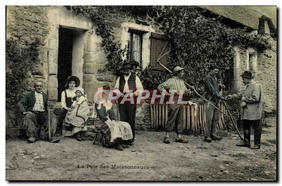 CPA Folklore La paie des moissonneurs 