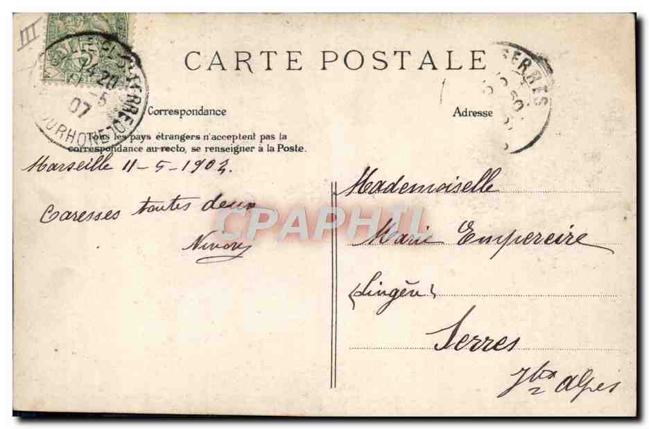 CPA Folklore Entree d'auberge de campagne Pipe Tabac — Verso