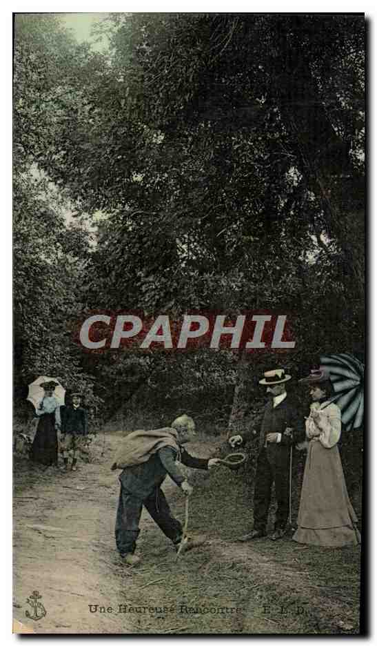 CPA Folklore Une heureuse rencontre