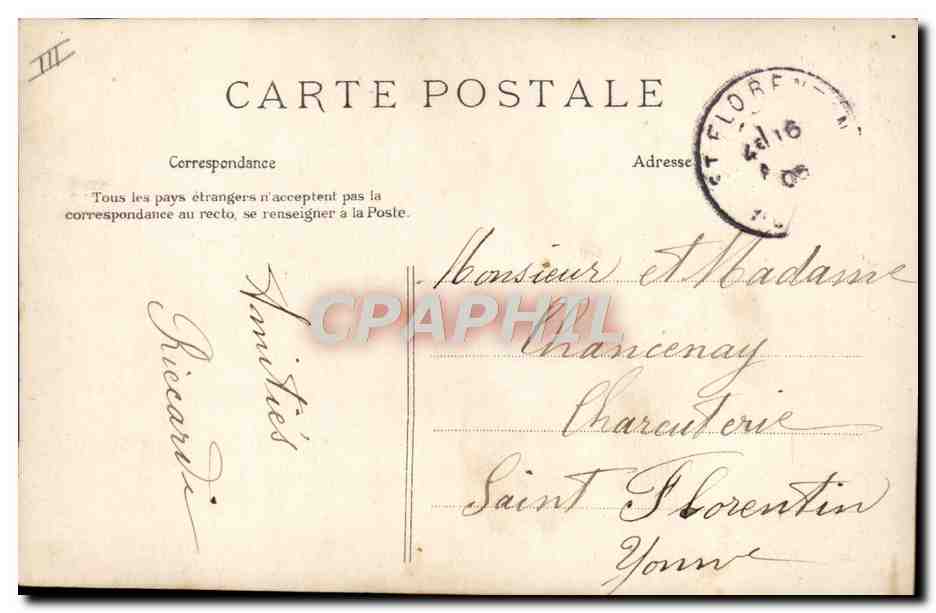 CPA Folklore Galanterie villageoise  — Verso