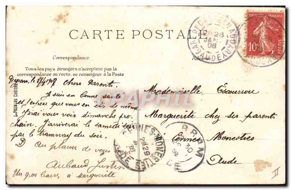 CPA Folklore la journee faire  — Verso