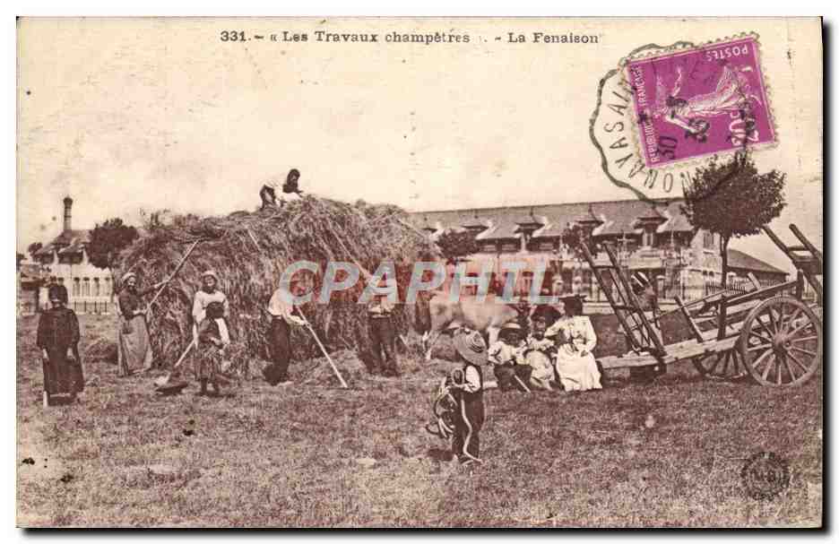 CPA Les travaux champetres La fenaison TOP