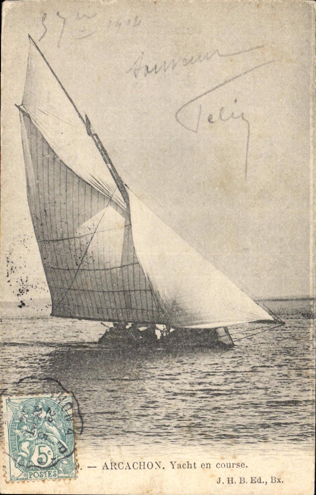 CPA Bateau Arcachon Yacht en course 