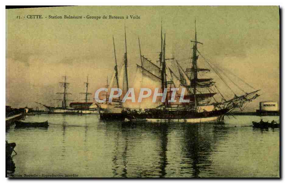 CETTE - Station Balnéaire - Groupe de Bateaux à Voile — Édition Nouvelle