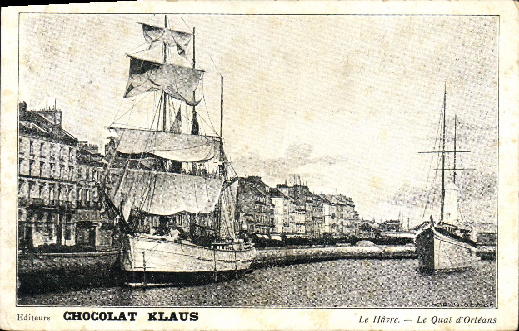 CPA Bateau Chocolat Klaus Le Havre Le quai d'Orleans 