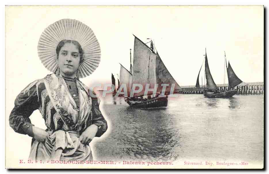 Boulogne-sur-Mer — Bateaux pêcheurs — Éditeur Stévenard, n°1