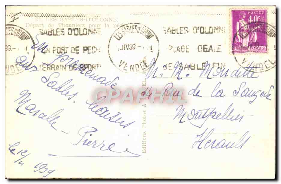 Sables-d'Olonne — Port de pêche avec voiliers — Bruel — Achterkant