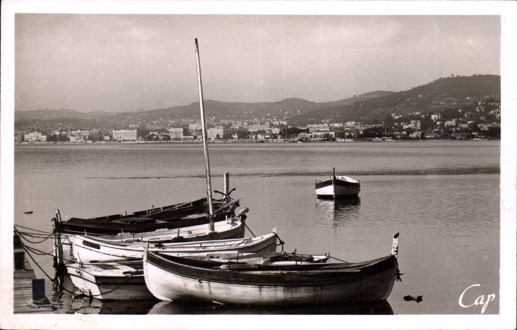 CPA Bateau Ile Ste Marguerite Panorama vers Cannes 