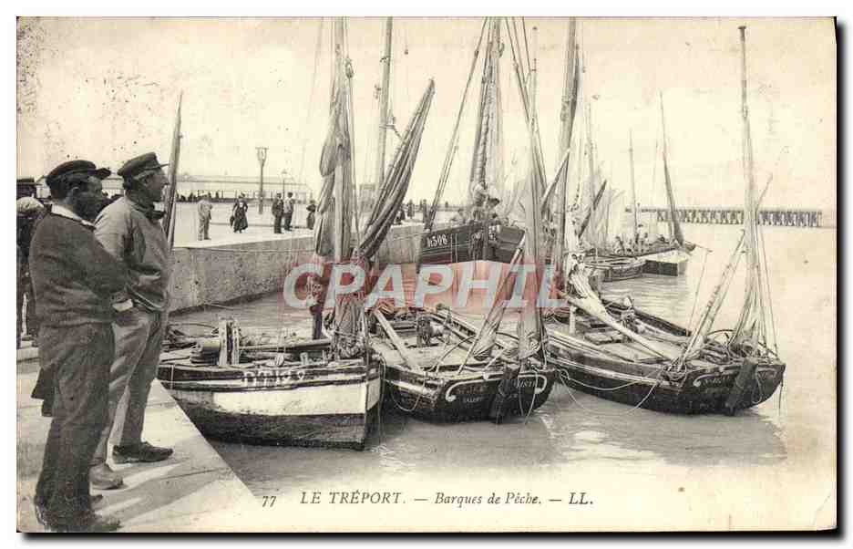 CPA Bateau Le Treport Barques de peche