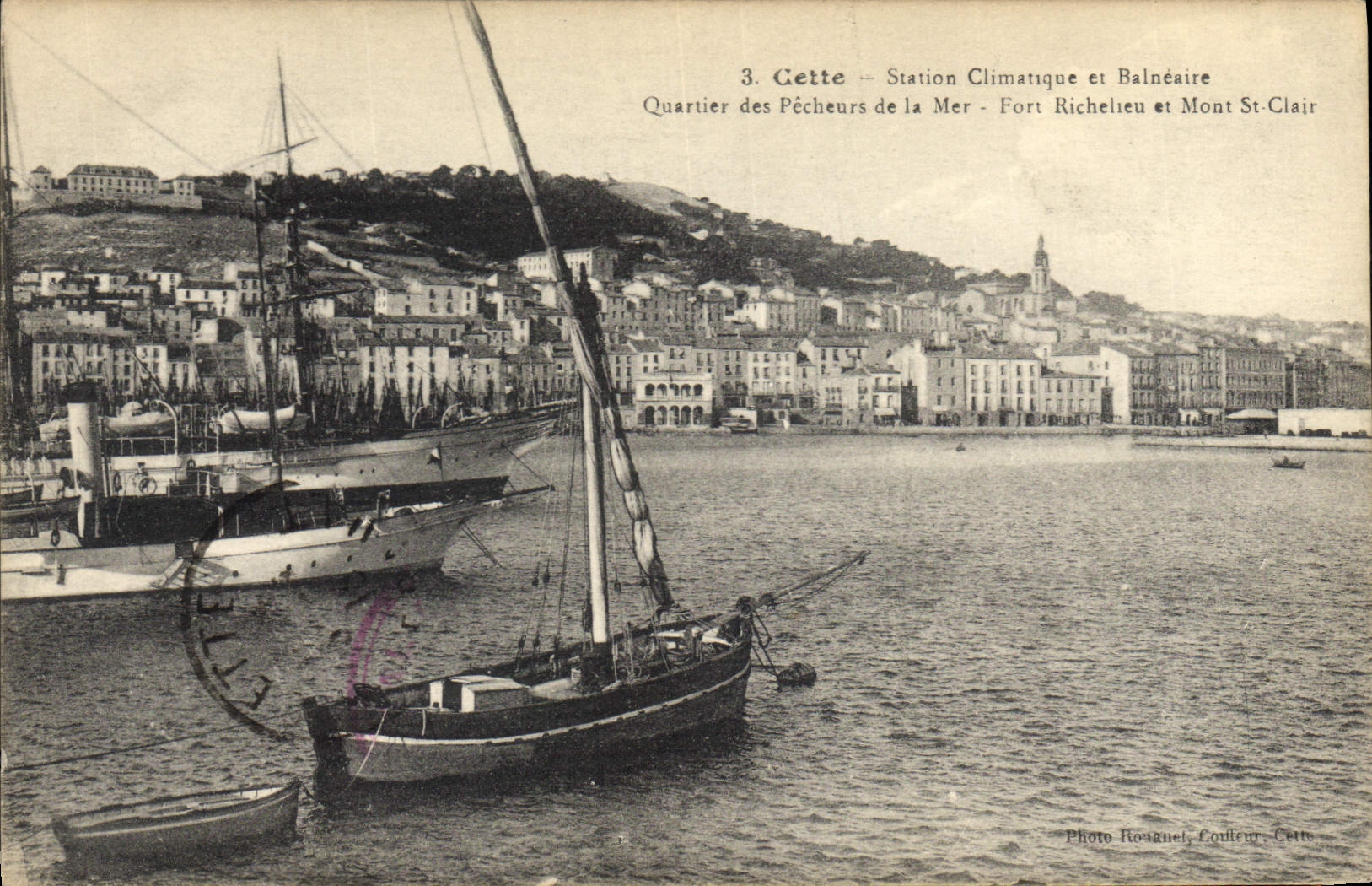 Cette — Station Climatique et Balnéaire — Quartier des Pêcheurs de la Mer - Fort Richelieu et Mont St-Clair — Photo Rouanet, Côte