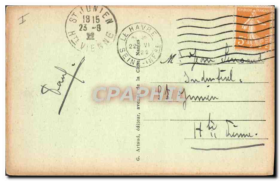 Le Havre - Le Port au bout de la rue de Paris — éditeur G. Artaud, n°3 — Reverso