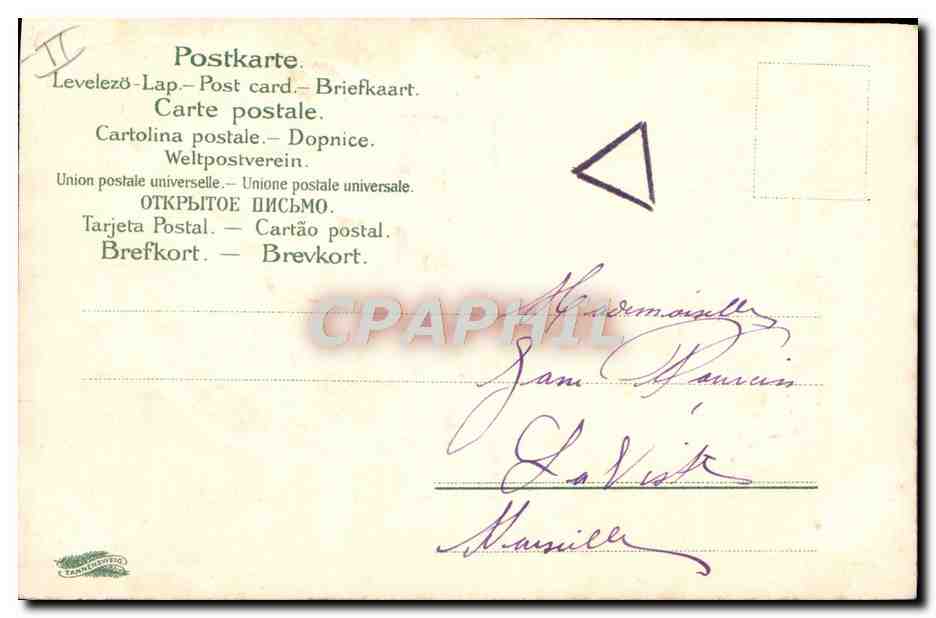 CPA Fantaisie Trefle Porte bonheur  — Rückseite