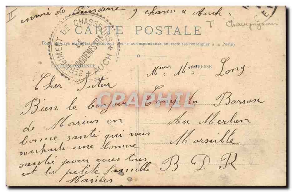CPA Fantaisie De Toulouse Champignon Fer a cheval Porte bonheur  — Rückseite