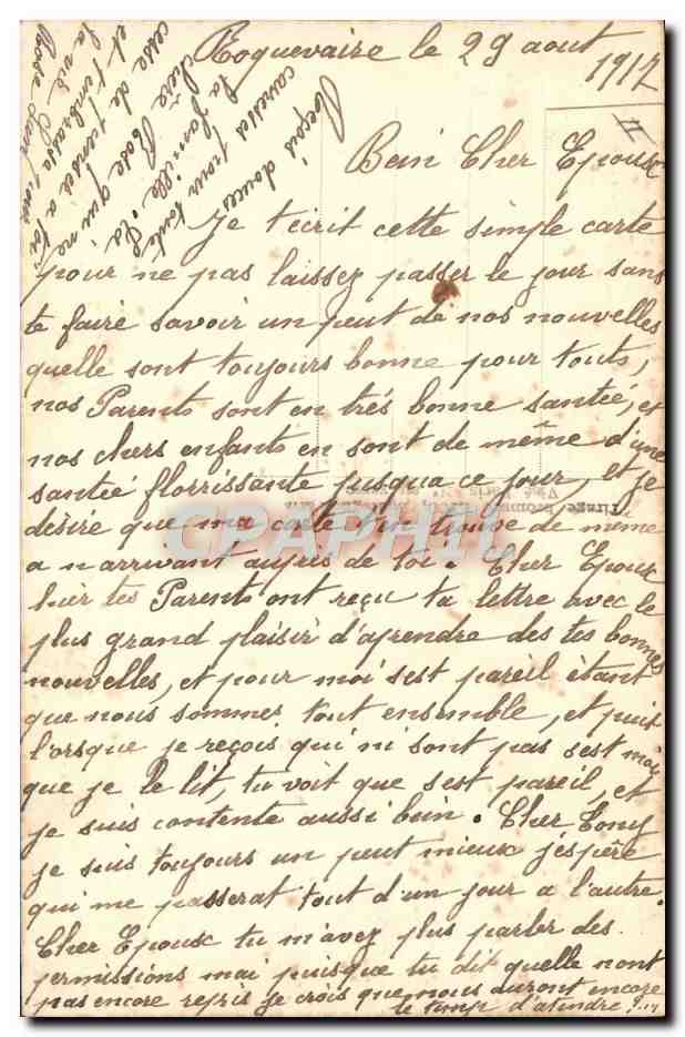 CPA Fantaisie Porte bonheur Trefle Elephant Blanc Fer a cheval Femme Soldat Militaria — Rückseite