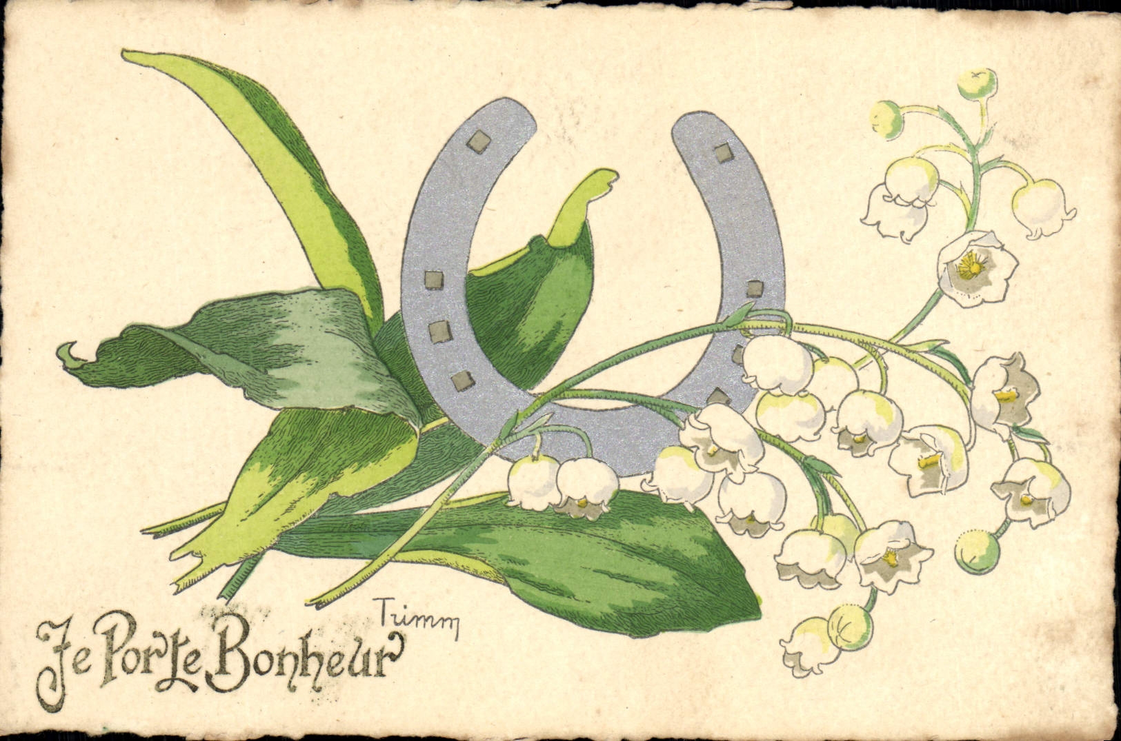 CPA Fantaisie Fer a cheval Muguet 
