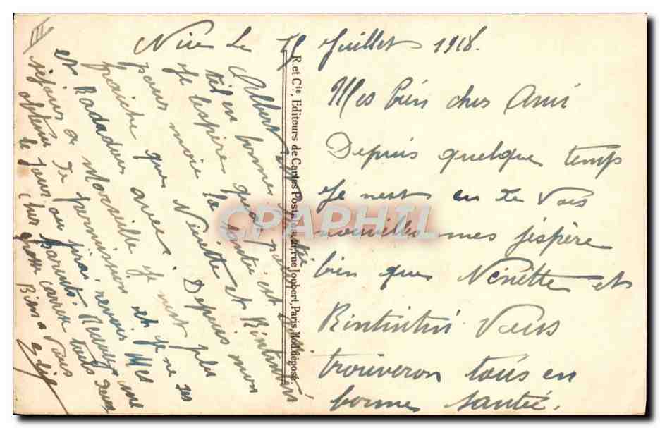Nénénette, Rintintin en Radadou — Gelukkaartje — Uitgever R. en Cie, Parijs — Achterkant