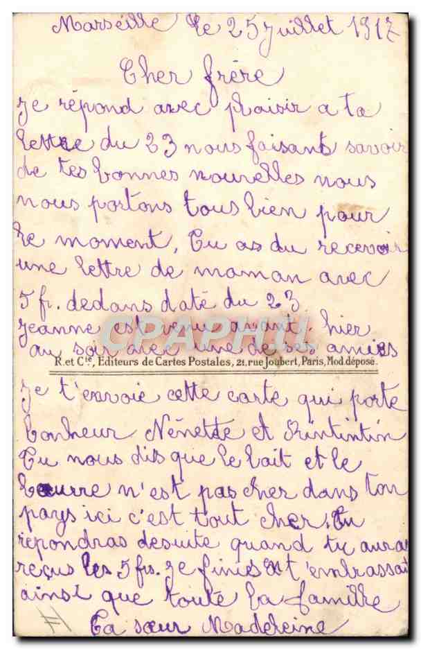 CPA Fantaisie Nenette Rintintin et Radadou Porte bonheur — Achterkant