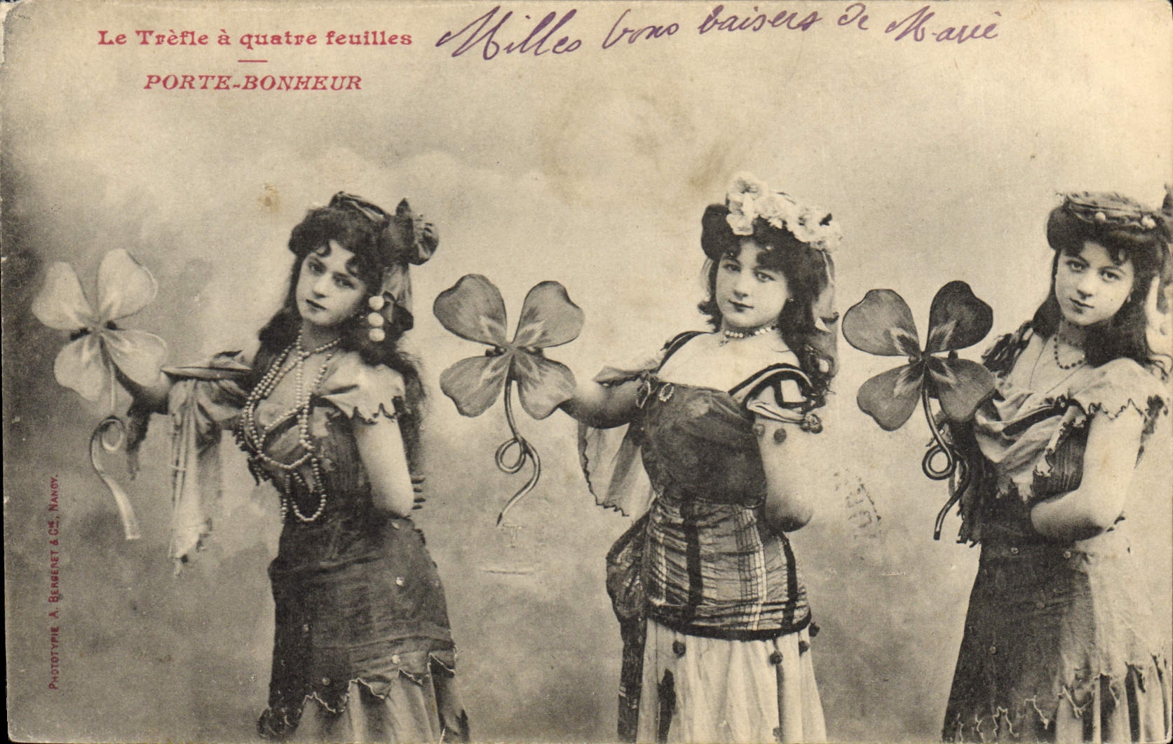 Le Trèfle à quatre feuilles — PORTE-BONHEUR — Phototypie & Génissiat & Cie, Nancy
