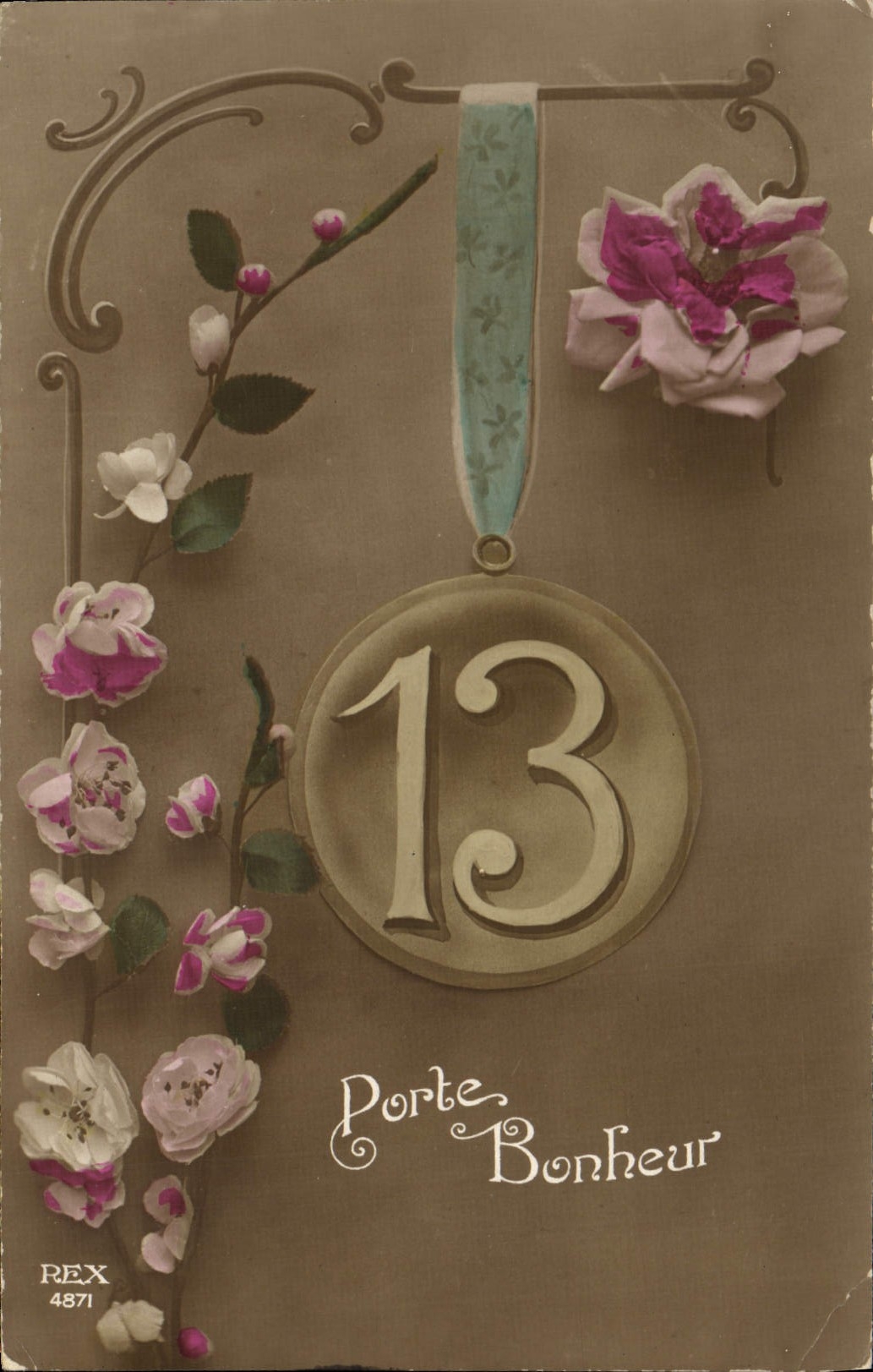 CPA Fantaisie Porte bonheur Chiffre 13