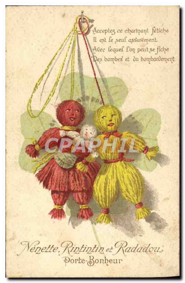 Nénénette, Rintintin et Radadou — Porte-Bonheur — Éditeurs de Cartes Postales, 21 rue Joubert, Paris