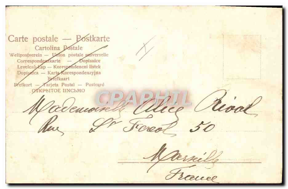 CPA Fantaisie Fleurs Trefle  — Rückseite