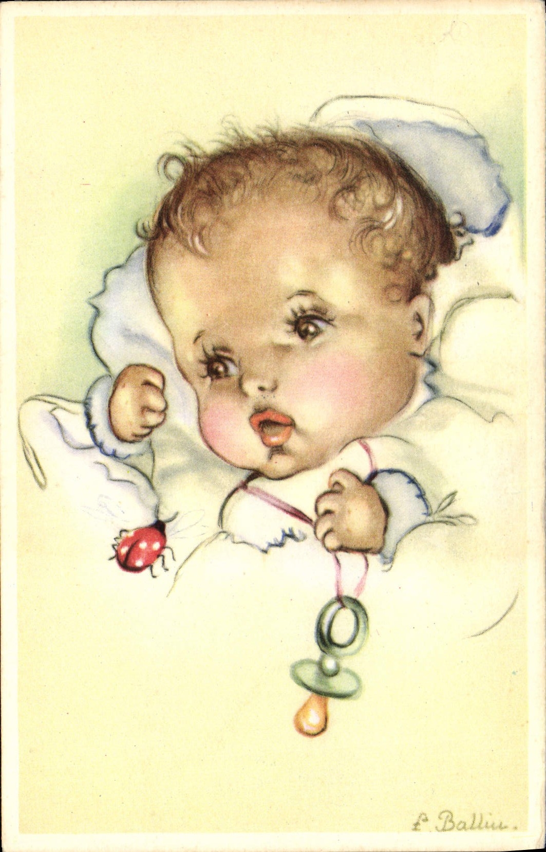 CPA Fantaisie Enfant Bebe Coccinnelle 