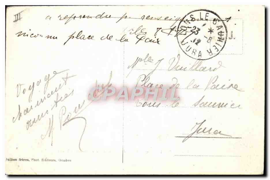 Chamounix — Sur les sommets — Aiguille verte et le Mont-Blanc — J.J. 3162 — Reverso