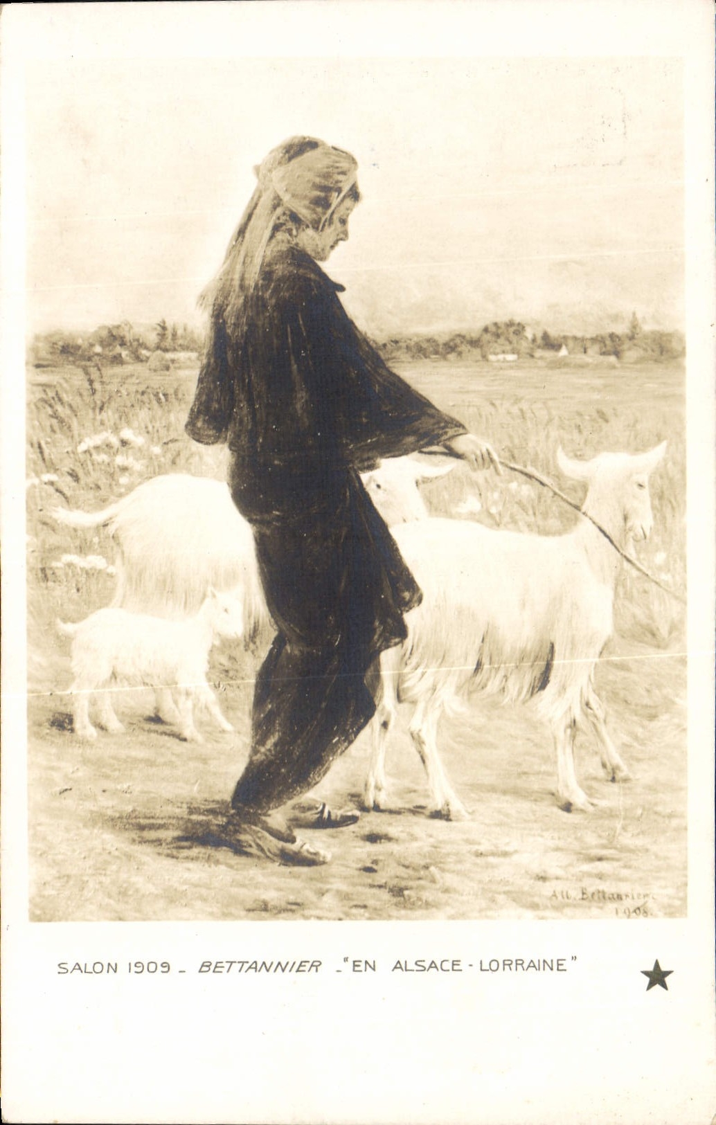 CPA Chevre Salon 1909 Bettannier En Alsace Lorraine