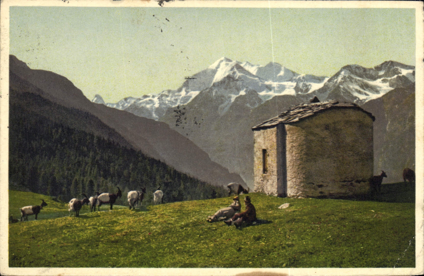 CPA Chevre Grachen Bergkapelle Hannigalp