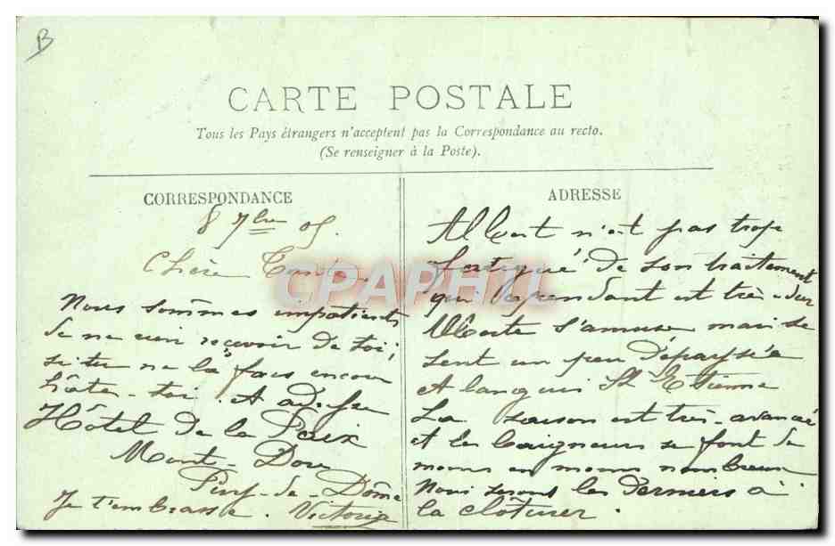 Environ du Mont-Dore — Enfants Modoriens gardant les Chèvres — LL. n° 112 — Reverso