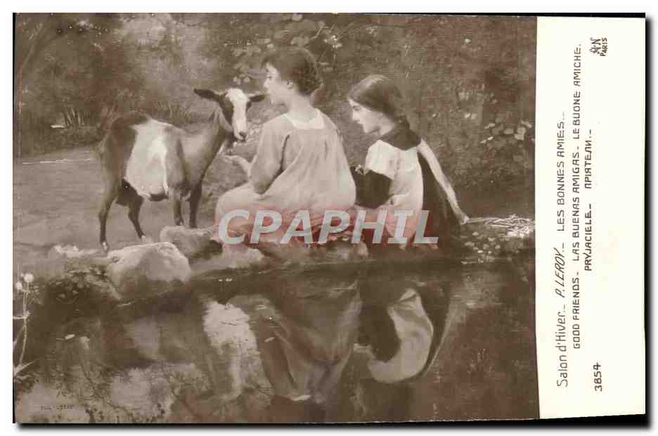 CPA Chevre Salon d'hiver P Leroy Les bonnes amies 